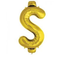 Dollar Sign $ Gold Supershape balloon