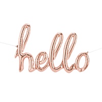 Rose Gold Hello Script Shaped Foil Balloon Party Supplies
