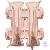 Rose Gold Party Supplies Symbol Foil Balloon # Hash Tag