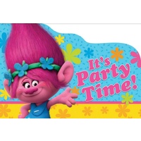 Trolls Party Supplies - Invites 8 Pack