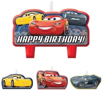 Disney Cars 3 Party Supplies Candles Set 4 Piece