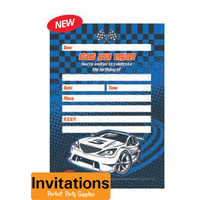 V8 Supercars Party Supplies - Invitations 8 Pack