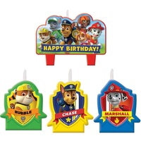 Paw Patrol Party Supplies - Candles Set 4 Piece