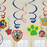 Paw Patrol Party Supplies Hanging Swirl Decorations 12 Pack