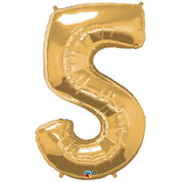 Gold Number Foil Balloons 86cm [Number: 5]