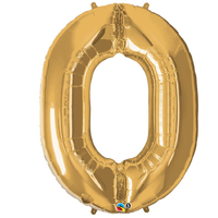 Metallic Gold Number Foil Balloons 86cm ( Number 0 )