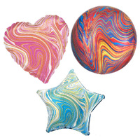 Balloon Party Supplies - Marble Pink, Purple Blue Agate Latex Balloon 1 x 28cm