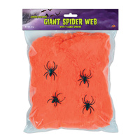 Halloween Party Supplies - Orange Giant Spider Web