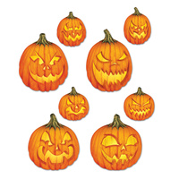 Halloween Party Supplies Scary Jack-O-Lantern Cutouts 4 pack