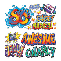 80's Party Supplies - Graffiti Props 15 pieces