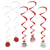 Alice in Wonderland Party Supplies - Rose Whirls 5 Pack