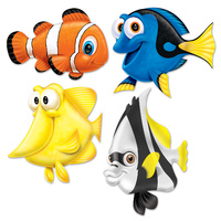 Under The Sea Party Supplies Fish Cutouts 4 pack 