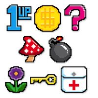 Video Game Party Supplies - 8 Bit Mini Cutouts 10 pack