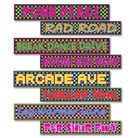 80's Party Supplies - Street Sign Cutouts 4 pack