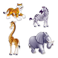 Jungle Animals Party Supplies - Cutouts 4 pack