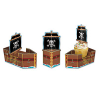 Pirate Party Supplies - Pirate Ship Favour Boxes 3 pack