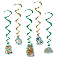 Woodland Friends Party Supplies - Hanging Swirl Decorations 5 Pack