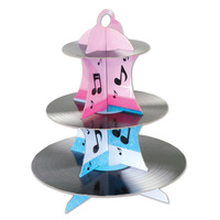 Rock & Roll Party Supplies - Record Cupcake 3 Tier Stand