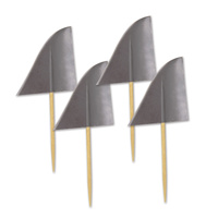 Nautical Party Supplies - Shark Fin Cupcake Food Picks 50 pack