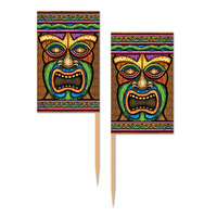 Hawaiian Luau Party Supplies - Tiki Cupcake Food Picks 50 pack