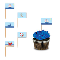 Nautical Party Supplies - Cupcake Food Picks 50 pack