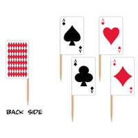 Alice in Wonderland Party Supplies - Playing Card Cupcake Food Picks 50 pack
