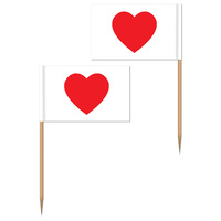 Alice in Wonderland Party Supplies - Heart Cupcake Food Picks 50 pack
