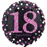 18th Birthday Sparkling Pink Party Supplies Holographic Balloon