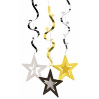 Hollywood Party Supplies - Wavy Stars Hanging Decorations