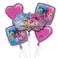 Shimmer and Shine Party Supplies - 5 Balloons Birthday Bouquet