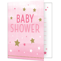 Twinkle Twinkle One Little Star Girl - Baby Shower Invites 8 pack