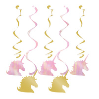 Unicorn Sparkle Party Supplies Hanging Cutouts 5 pack