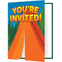 Camp Out Party Supplies - Invites 8 pack