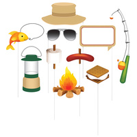 Camp Out Party Supplies - Photo Booth Props 10 pack