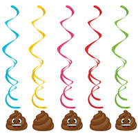Emoji Poop Party Supplies - Hanging Decorations 5 Pack