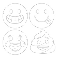 Show Your Emojions Emoji Party Supplies - Masks 12 pack