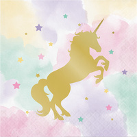 Unicorn Sparkle Party Supplies Lunch Napkins 16 Pack