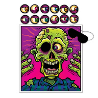 Halloween Zombie Party Supplies - Pin The Eyeball On The Zombie Game