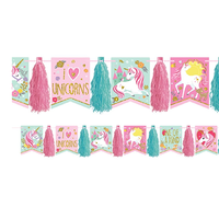 Unicorn Party Supplies Magical Unicorn Glitter Tassel Garland Banner 
