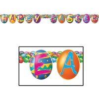 Easter Party Supplies - Bright Coloured Egg Jointed Streamer