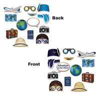 Adventure Party Supplies - Around The World Photo Booth Props Fun Signs 13 pack