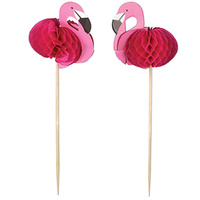Hawaiian Luau Party Supplies - Flamingo Food Picks 24 Pack