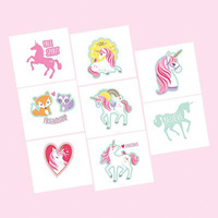 Unicorn Party Supplies - Tattoos 1 Sheet