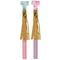 Unicorn Party Supplies Magical Unicorn Blowouts & Gold Tassels 8 pack