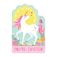 Unicorn Party Supplies Magical Unicorn Invitations 8 Pack