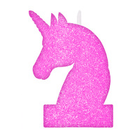 Unicorn Party Supplies Magical Unicorn Candle Pink Glittered