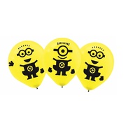 Despicable Me Minions Party Supplies 6 Pack Latex Balloons