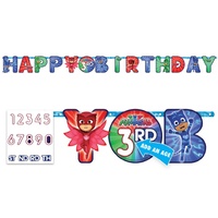 PJ Masks Party Supplies Happy Birthday Jumbo Add-An-Age Letter Banner