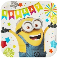 Minions Despicable Me Party Supplies Set of 8 Square Dinner Plates