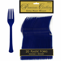 Navy Blue Party Supplies Plastic Fork 24 Piece Pack